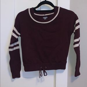 Maroon Aerie crop top sweater